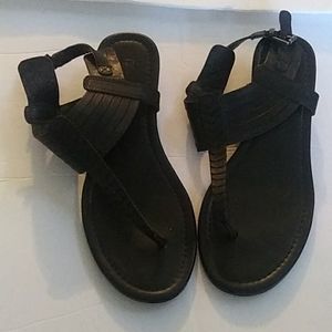 Franco Sarto Black Leather Strap Heel.  Size 8.5 Sandal